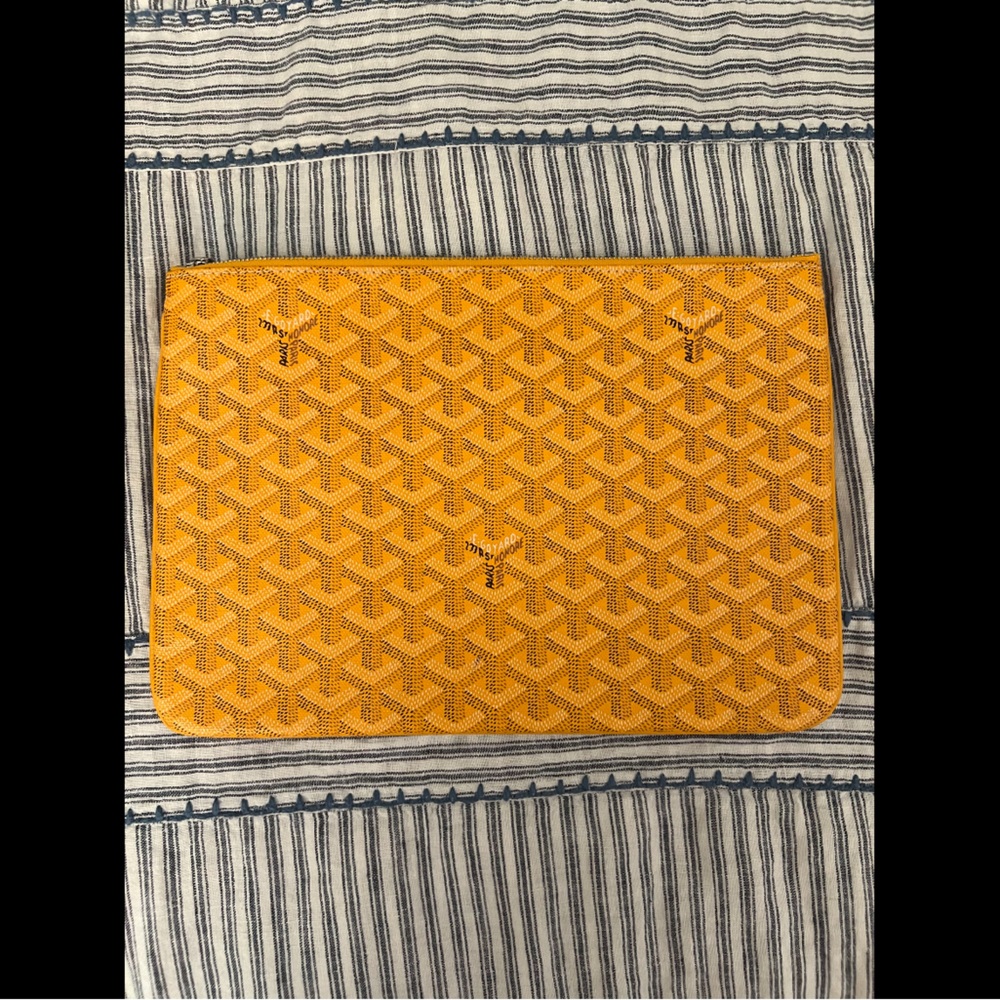 Yellow Goyard Senat MGM Pouch. Brand New